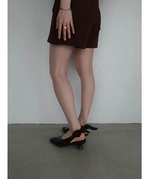 バックリボンオープントゥパンプス