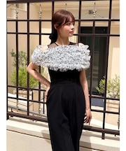 LADYチュールオフショルパンツドレス