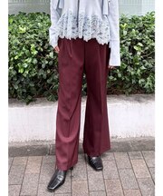 バイカラーベルトフレアパンツ