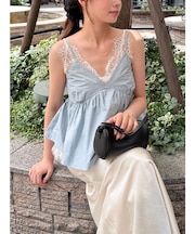 【WEB限定カラーあり】レースレイヤードランジェリーチュニック