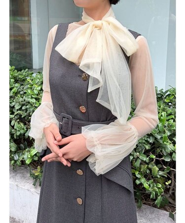 LADYボウタイチュールトップス