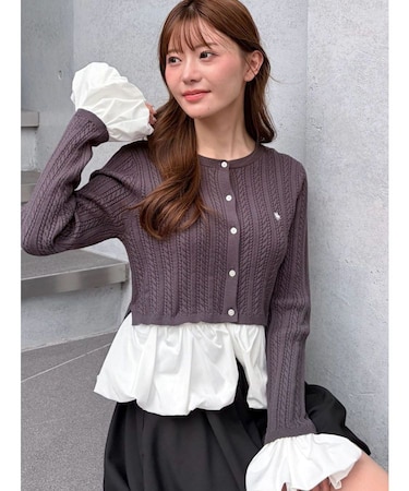 【POLO BCSコラボ】バルーンケーブルニットカーディガン