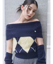【POLO BCSコラボ】アーガイルオフショルニットプルオーバー
