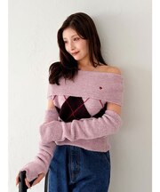 【POLO BCSコラボ】アーガイルオフショルニットプルオーバー
