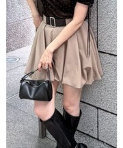 ベルト付きバルーンショートパンツ