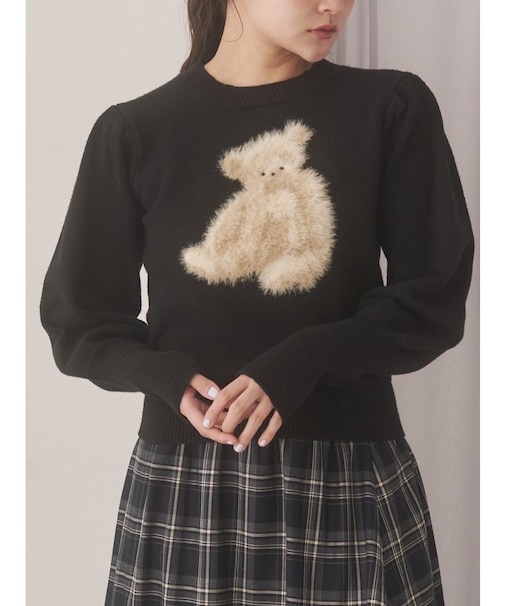 bear shaggy knit tops