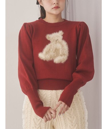 bear shaggy knit tops
