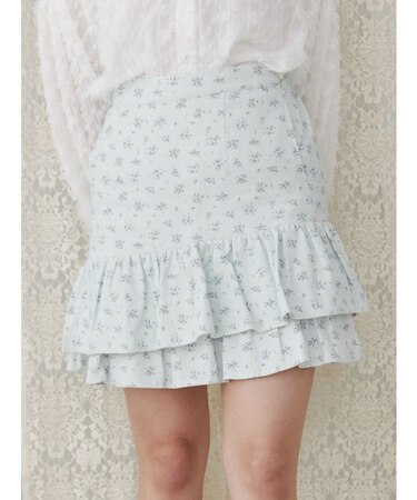 flowerアシメフリルスカート【セットアップ着用可能】