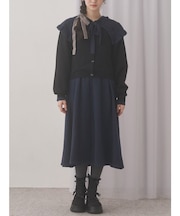 ケープリボンニットワンピース