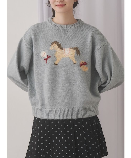 bear yoke knit tops｜メリージェニーの通販｜&mall（アンドモール