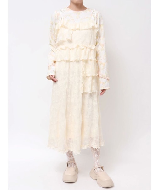 レースティアードキャミワンピース