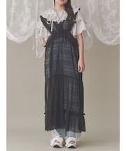 チュールフリルレイヤードワンピース