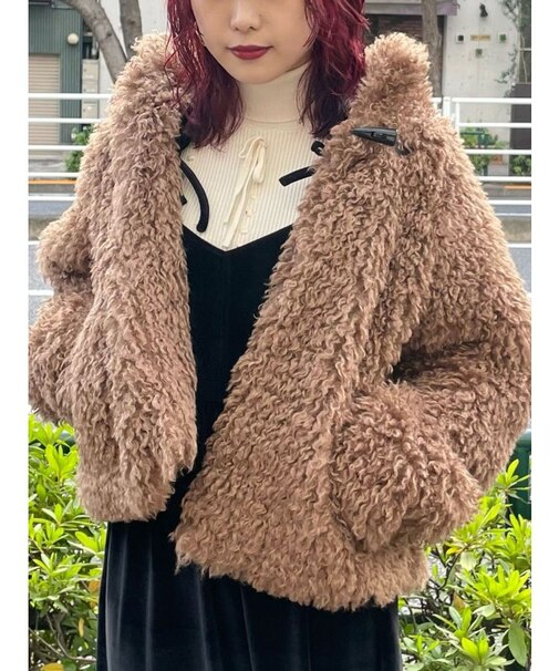 poodle collar fakefur coat
