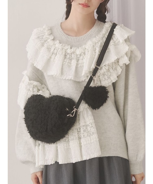 fluffy heart bag