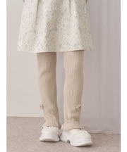 お花のリブニットパンツ