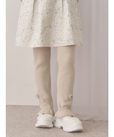 お花のリブニットパンツ
