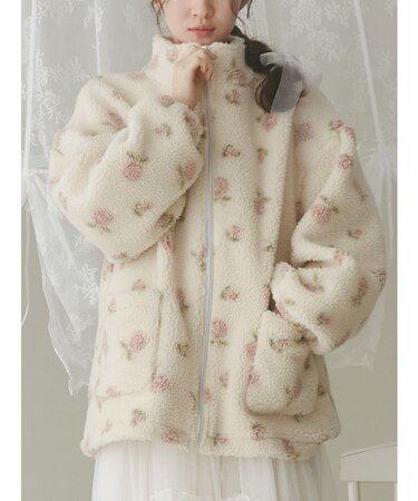 flowerボアブルゾン
