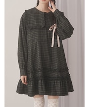 checkスクエアカラーミニワンピース