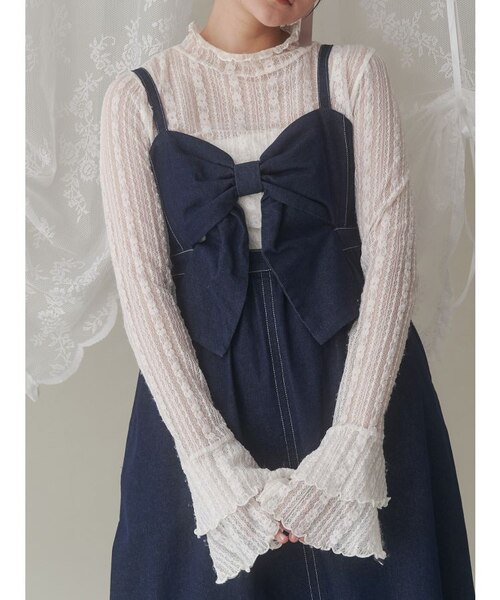 Wフレアスリーブレースtops｜メリージェニーの通販｜&mall