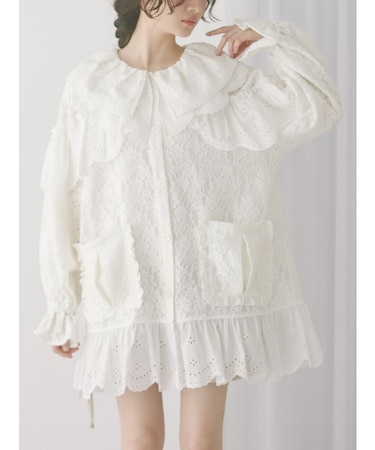 フリルフリルレースジャケット