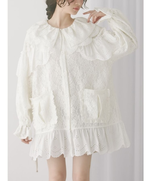 フリルフリルレースジャケット
