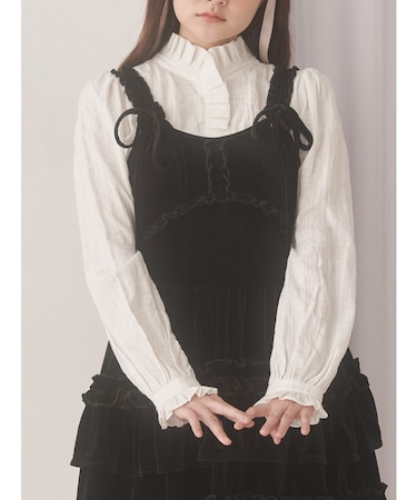 frill neckブラウス