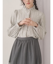 frill neckブラウス