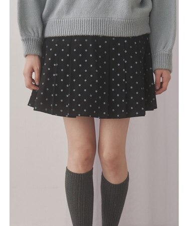 lulu dotプリーツミニスカート