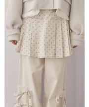 lulu dotプリーツミニスカート