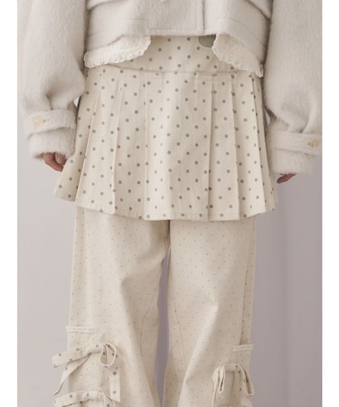 lulu dotプリーツミニスカート