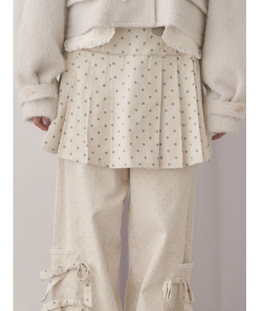 lulu dotプリーツミニスカート