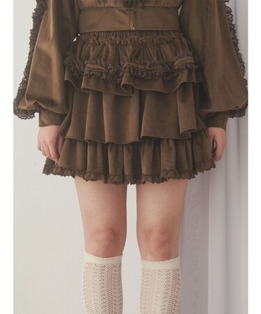 フリルベロアミニスカート
