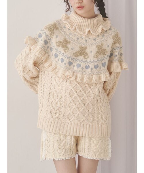 トップス merry jenny bear yoke knit tops bear yoke knit tops｜メリージェニーの通販｜&mall（アンドモール