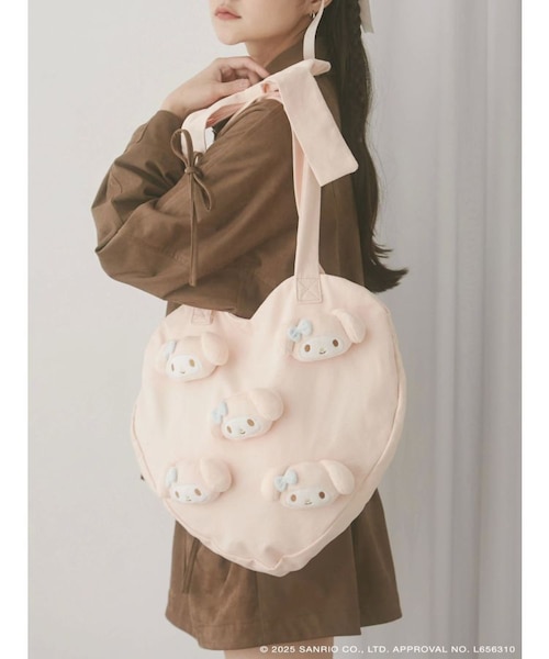 merry jenny メリージェニー マイメロディ 赤 ハートトートバッグ メロクロコラボ】My Melody heart tote bag(RED)（トートバッグ