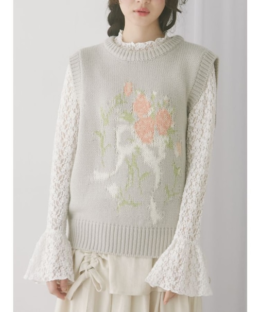 bouquet sweater vest