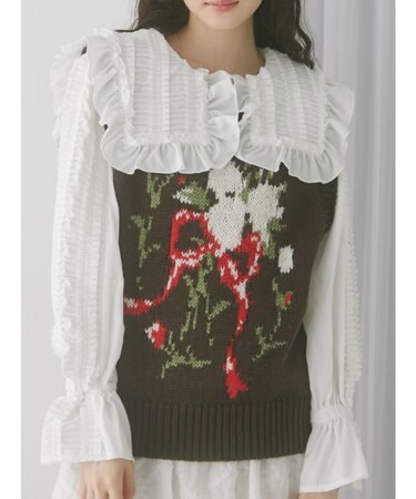 bouquet sweater vest