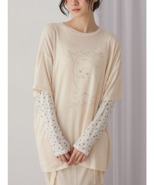 cat ribbonレイヤードロンT