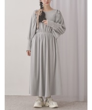 ギャザーギャザーフリースワンピース