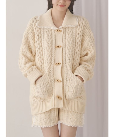 toggle button knit cardigan