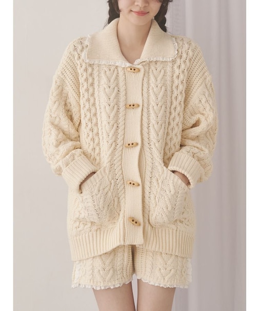 toggle button knit cardigan