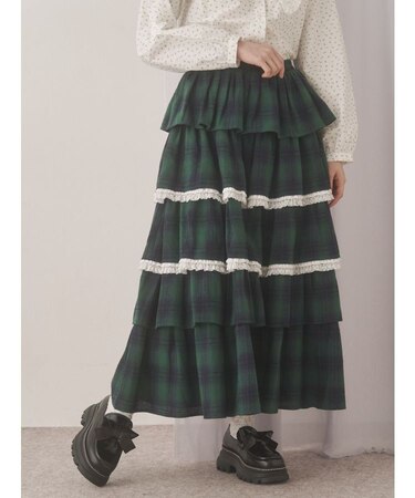 ティアードティアードチェックスカート