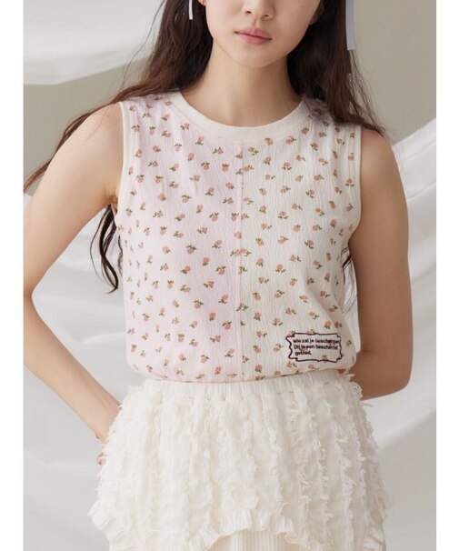 floral×floralカットタンクトップ