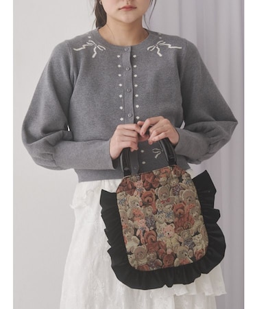 bearジャガードハンドバッグ