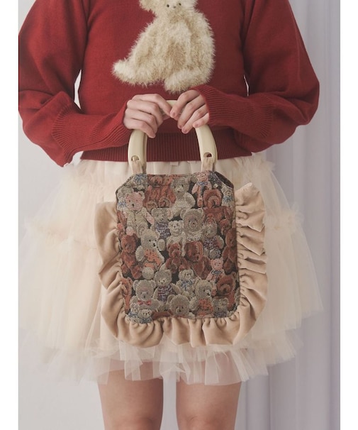 bearジャガードハンドバッグ