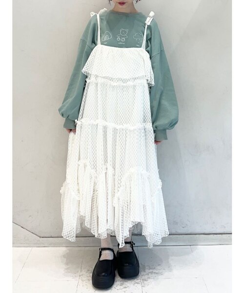 flower laceティアードワンピース｜メリージェニーの通販｜&mall