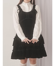 コルセットベロアフレアミニワンピース