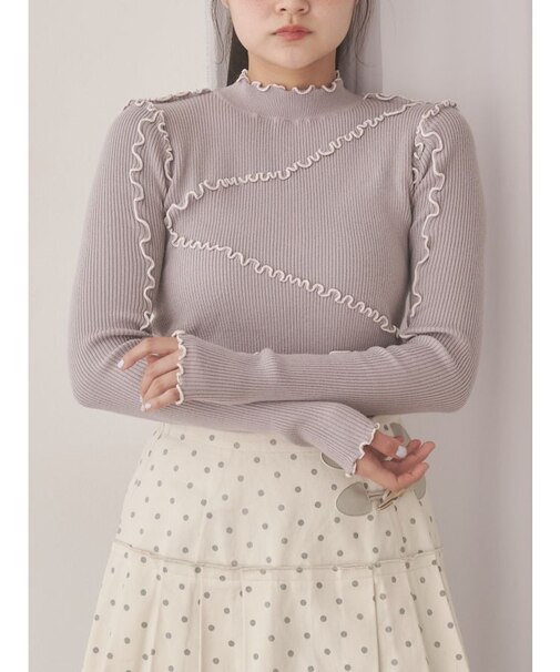 メロウリブニットtops
