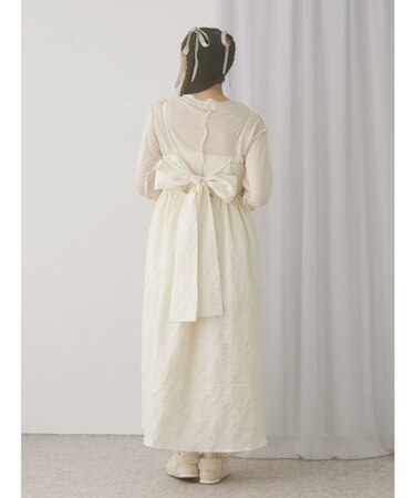 バックリボンジャガードキャミワンピース