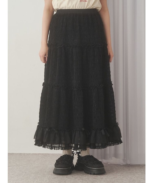 merry jenny ribbonチュールギャザーフレアスカート ribbonチュールギャザーフレアスカート｜メリージェニーの通販