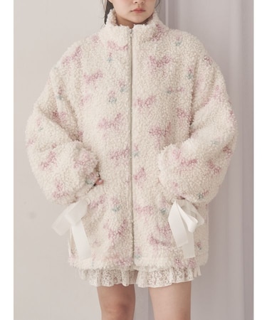 Fluffy Tulip Boa Blouson